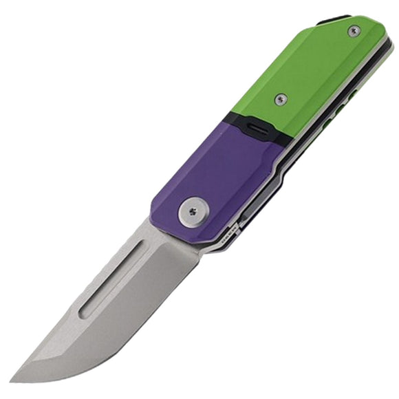 Maxace Capsule Linerlock Purple & Green Titanium Folding M390 Pocket Knife M19B