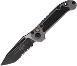 Microtech Automatic LUDT Gen III Knife Button Lock Gray Aluminum Serrated M390MK Blade 11362NC