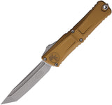 Microtech Automatic Combat Troodon Gen III OTF Knife Tan Aluminum Apocalyptic Tanto Blade 114410APTA