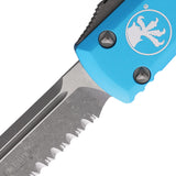 Microtech Automatic Ultratech OTF Knife Turquoise Aluminum Apocalyptic Partially Serrated Blade 12111APTQ