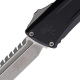Microtech Automatic Combat Troodon Interceptor Gen III OTF Knife Black Aluminum Apocalyptic Blade 121710APS
