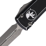 Microtech Automatic Ultratech OTF Knife Distressed Black Aluminum Apocalyptic Dagger Blade 12210DBK