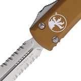 Microtech Automatic Ultratech OTF Knife Tan Aluminum Serrated Double Edge Blade 12211TA