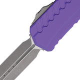 Microtech Automatic Cypher II OTF Knife Purple Aluminum Apocalyptic Double Edge Blade 124210APPU