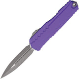 Microtech Automatic Cypher II OTF Knife Purple Aluminum Apocalyptic Double Edge Blade 124210APPU