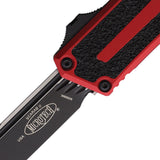 Microtech Automatic Scarab II Gen III OTF Knife Red Aluminum & Traction Two-Tone Blade 12781RD