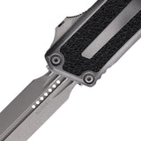 Microtech Automatic Scarab II Gen III OTF Knife Weathered Aluminum & Traction Dagger Blade 128010APWME