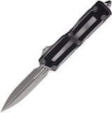 Microtech Automatic Scarab II Gen III OTF Knife Weathered Aluminum & Traction Dagger Blade 128010APWME