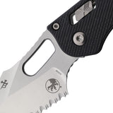 Microtech Stitch Ram-Lok Black Fluted G10 Folding M390MK Serrated Pocket Knife 15979