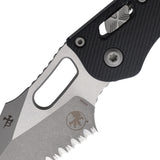 Microtech Stitch Ram-Lok Black Fluted G10 Folding Apocalyptic M390MK Serrated Pocket Knife 15998