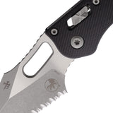 Microtech Stitch Ram-Lok Black Fluted G10 Folding Apocalyptic M390MK Serrated Pocket Knife 16000