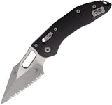 Microtech Stitch Ram-Lok Black Fluted G10 Folding Apocalyptic M390MK Serrated Pocket Knife 16000