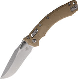 Microtech Amphibian Ram-Lok Tan Fluted G10 Folding Stonewash M390MK Pocket Knife 16021