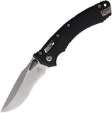 Microtech Amphibian Ram-Lok Black Fluted G10 Folding Stonewash M390MK Serrated Pocket Knife 16077