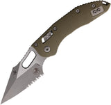 Microtech Stitch Ram-Lok OD Green Fluted G10 Folding Apocalyptic M390MK Serrated Knife 16097