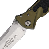 Microtech Socom Elite Linerlock OD Green Aluminum & Traction Folding Tanto Knife 16110OD