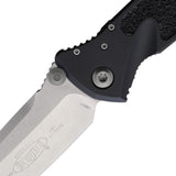 Microtech Socom Elite Linerlock Black Aluminum & Traction Folding Stonewash Tanto Knife 16110