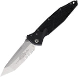 Microtech Socom Elite Linerlock Black Aluminum & Traction Folding Serrated Tanto Knife 16111