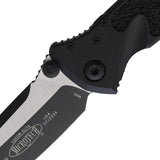 Microtech Socom Elite Linerlock Black Aluminum & Traction Folding Two-Tone Tanto Knife 1611T