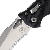 Microtech Amphibian Ram-Lok Black Fluted Aluminum Folding M390MK Serrated Pocket Knife 16135