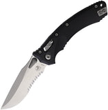 Microtech Amphibian Ram-Lok Black Fluted Aluminum Folding M390MK Serrated Pocket Knife 16135