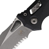Microtech Amphibian Ram-Lok Black Fluted G10 Folding Apocalyptic M390MK Serrated Pocket Knife 16158