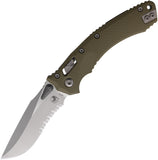 Microtech Amphibian Ram-Lok OD Green Fluted G10 Folding M390MK Serrated Pocket Knife 16223
