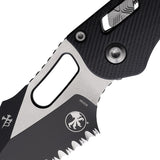 Microtech Stitch Ram-Lok Black Fluted G10 Folding Two-Tone M390MK Serrated Pocket Knife 16308
