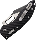 Microtech Stitch Ram-Lok Black Fluted G10 Folding Two-Tone M390MK Serrated Pocket Knife 16308