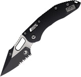 Microtech Stitch Ram-Lok Black Fluted G10 Folding Two-Tone M390MK Serrated Pocket Knife 16308