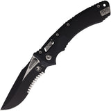 Microtech Amphibian Ram-Lok Black Fluted G10 Folding Two-Tone M390MK Serrated Pocket Knife 16386