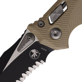 Microtech Amphibian Ram-Lok Tan Fluted G10 Folding M390MK Serrated Pocket Knife 16391