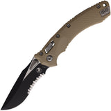 Microtech Amphibian Ram-Lok Tan Fluted G10 Folding M390MK Serrated Pocket Knife 16391