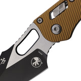 Microtech Stitch Ram-Lok Tan Fluted Aluminum Folding Two-Tone M390MK Pocket Knife 16517