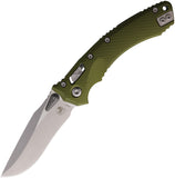 Microtech Amphibian Ram-Lok OD Green Fluted Aluminum Folding Stonewash M390MK Pocket Knife 16615