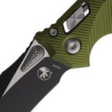 Microtech Amphibian Ram-Lok OD Green Fluted Aluminum Folding Two-Tone M390MK Pocket Knife 16656