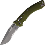 Microtech Amphibian Ram-Lok OD Green Fluted Aluminum Folding Apocalyptic M390MK Serrated Pocket Knife 16791