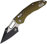 Microtech Stitch Ram-Lok OD Green Fluted Aluminum Folding Two-Tone M390MK Pocket Knife 16814