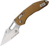Microtech Stitch Ram-Lok Tan Fluted Aluminum Folding M390MK Serrated Pocket Knife 16816