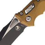 Microtech Amphibian Ram-Lok Tan Fluted Aluminum Folding Two-Tone M390MK Pocket Knife 16896