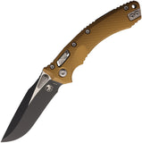 Microtech Amphibian Ram-Lok Tan Fluted Aluminum Folding Two-Tone M390MK Pocket Knife 16896
