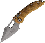Microtech Automatic Stitch Knife Button Lock Tan Aluminum Apocalyptic Blade 16910APTA