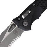 Microtech Amphibian Ram-Lok Black Frag G10 Folding Apocalyptic M390MK Serrated Pocket Knife 16980