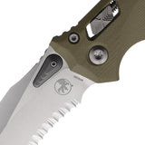 Microtech Amphibian Ram-Lok OD Green Frag G10 Folding Stonewash M390MK Serrated Pocket Knife 16986
