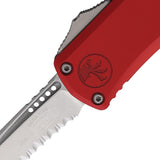 Microtech Automatic Hera II Mini OTF Knife Red Aluminum Serrated Recurve Blade 1705M11RD