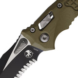 Microtech Amphibian Ram-Lok OD Green Frag G10 Folding Two-Tone M390MK Serrated Pocket Knife 17232