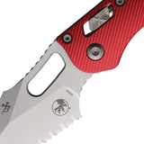 Microtech Stitch Ram-Lok Red Fluted Aluminum Folding M390MK Serrated Pocket Knife 17466