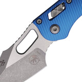 Microtech Stitch Ram-Lok Blue Fluted Aluminum Folding Apocalyptic M390MK Pocket Knife 17480