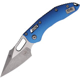 Microtech Stitch Ram-Lok Blue Fluted Aluminum Folding Apocalyptic M390MK Pocket Knife 17480