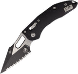 Microtech Stitch Ram-Lok Black Fluted G10 Folding Two-Tone M390MK Serrated Pocket Knife 17614